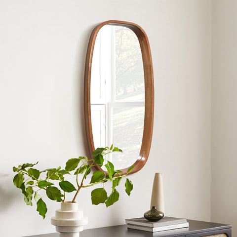 wood framed rectangle wall mirror, click to see luxenhome wall decor collection