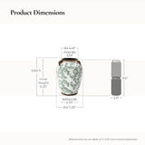 Green Wide-Mouth Waterproof Round Floral Ceramic Vase,7.1''