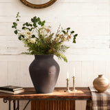 Dark Brown Rustic Vase, 13.4'' H