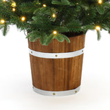 Pre-Lit Green Artificial Christmas Tree Potted,3.9Ft