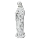 Praying Religious Mary Statue with Rosary Beads, White,29.5"