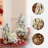 Pre-Lit Snowy Flocked Christmas Tree with Bases,Set of 3