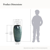 Ceramic Tall Planter, Large Plant Pots with Drainage Hole, Blue 23'' H