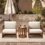 Acacia Wood Outdoor Side Table with Removable Tray Top, 22.4'' H