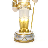 Christmas Soldier Nutcracker in Silver & Gold with Lights, 2 ft