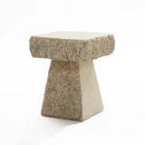 Rock textured cement outdoor side table