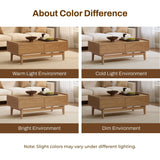 Eric oak finish coffee table with storage