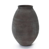 Oval Antique Brown Vase, 15.8'' H
