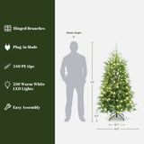Pre-Lit Green Artificial Cedar Christmas Tree,6ft