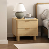 Oak Nightstand with Drawers, 21.6'' H