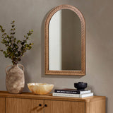 Arched Wall Mirror, Farmhouse Wooden Decorative Mirrors for Wall, 39''