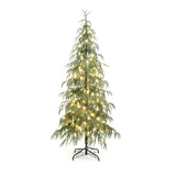 Pre-Lit Slim Artificial Cedar Christmas Tree, 7.5ft