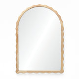 Scalloped wood frame arch wall mirror