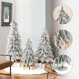 Christmas Artifical Snow-Flocked Cedar Trees, Set of 3