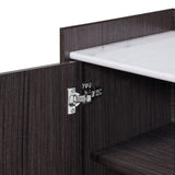 Modi Wenge Wood Sideboard Cabinet with Faux Marble Top, 47"