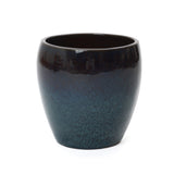 Gradient Blue Round Ceramic Planter, Glazed Plant Pots with Drainage 12'' Dia