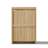 Modern Wood Storage Chest  with with Faux Marble Top,Oak