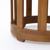 Acacia Wood Outdoor Side Table with Removable Tray Top, 22.4'' H