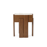 Mid century Modern 2-Tier Wood Side Table Storage Stand