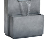 Modern gray resin waterfall fountain