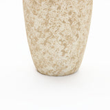 Vintage Pottery Tall Ceramic Vase Off-White with Brown, 15.8"