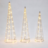 Lighted trees christmas decoration for indoor and outdoor, set of 3