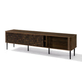 Kairo Basket Weave Design Manufactured Wood TV Console Table, Oak71"