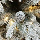 Pre-Lit Flocked Artificial Pine Christmas Tree，6.1Ft