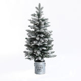 Artificial Flocked Fir Christmas Tree with Lights, 4ft
