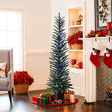 slim-pre-lit-green-artificial-christmas-tree-is-suit-for-living-room