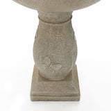 Resin Outdoor Garden Birdbath Fountain with LED Lights, 37'' H