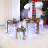 Christmas Gift Boxes Outdoor Holiday Decoration Lights, Set of 3