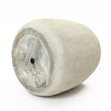 Cement Beige Round Plant Pot with Drainage Hole, 16'' Dia