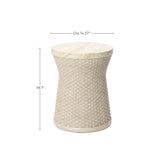 Woven Texture Outdoor Side Table with Storage, 18.7''