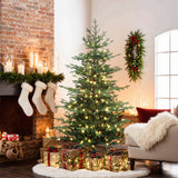 Pre-Lit Green Artificial Fir Christmas Tree with Stand, 6ft