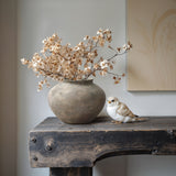 Earthy Gray-Brown Finish Rustic Terracotta Vase, 10.4"W