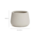 Ribbed round planter, 10.63" h