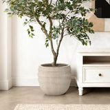 Beige Large Pot for Plants with Drainage Hole, 17.7'' Dia