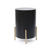 Black Side Table with Hidden Storage, 21.8'' H