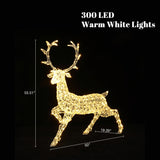 Christmas Outdoor Deer Decoration with Light and Timer, 13"H