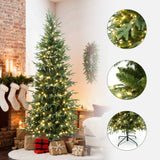 Pre-Lit Green Artificial Christmas Trees with Stand,7.5ft