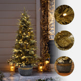 Pre-Lit Gold Branches Christmas Trees with Pot, 4.5ft