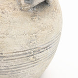 Rustic Off-White with Gray Terracotta Urn Vase,12.4'