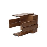 Mid century Modern 2-Tier Wood Side Table Storage Stand