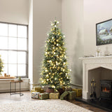 Pre-Lit Green and Gray Christmas Tree Branches,6.5Ft