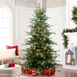 Pre-Lit Green Fir Christmas Tree with Metal Stand,7Ft