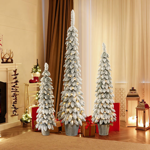 set-of-3-christmas-trees-are-beautiful-snow-flocked-branch-tips-creating-a-charming-wintry-appeal-and-more-christmas-holiday-ambiance