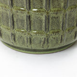 Tall Ceramic Planter Pot for Indoor Outdoor Plants with Drainage Hole, Green 14''