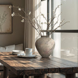 Earthy Gray-Brown Finish Rustic Terracotta Vase, 12.6"H