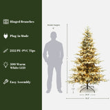 Pre-Lit Gold Christmas Tree with Stand,7ft
